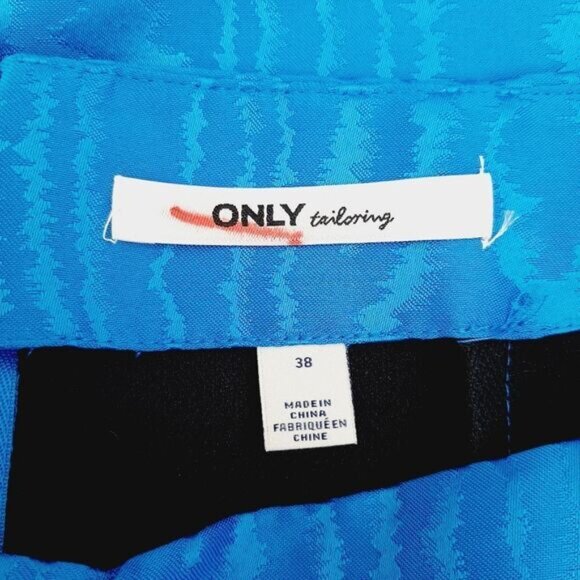 ONLY Ara Satin Jaquard Asymmetrical Hem Mini Skirt Blue Sz M - Picture 9 of 12